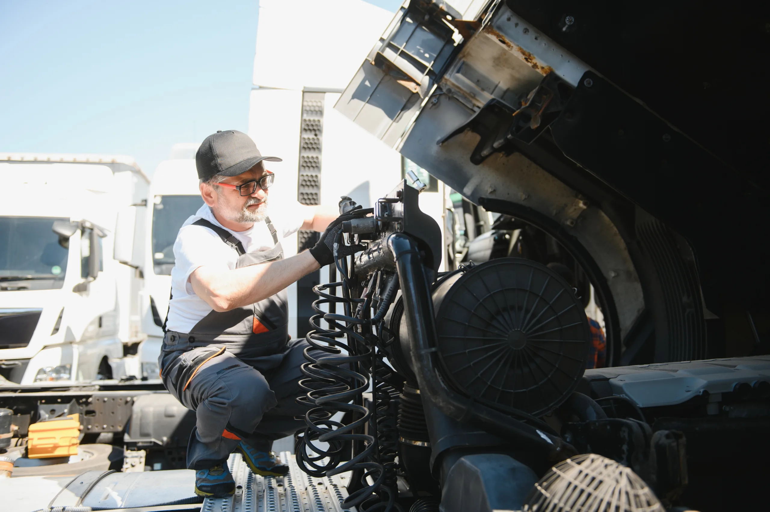 Experienced diesel mechanic performing diesel truck repair service in Seattle at Williams Diesel LLC