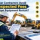 Commercial contractor reviewing an inspection checklist next to a clean excavator on a job site using budget equipment rentals in Washington.