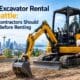 A contractor operating a compact CAT digger from a professional mini excavator rental Seattle fleet on an urban construction job site.